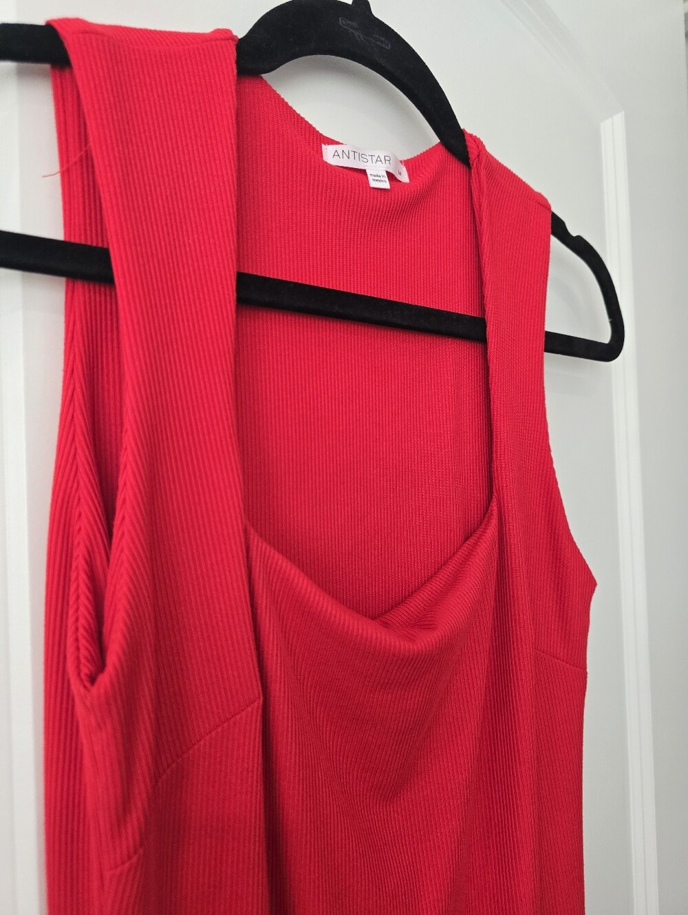 NWOT Red Ribbed Dress - Picture 4 of 6